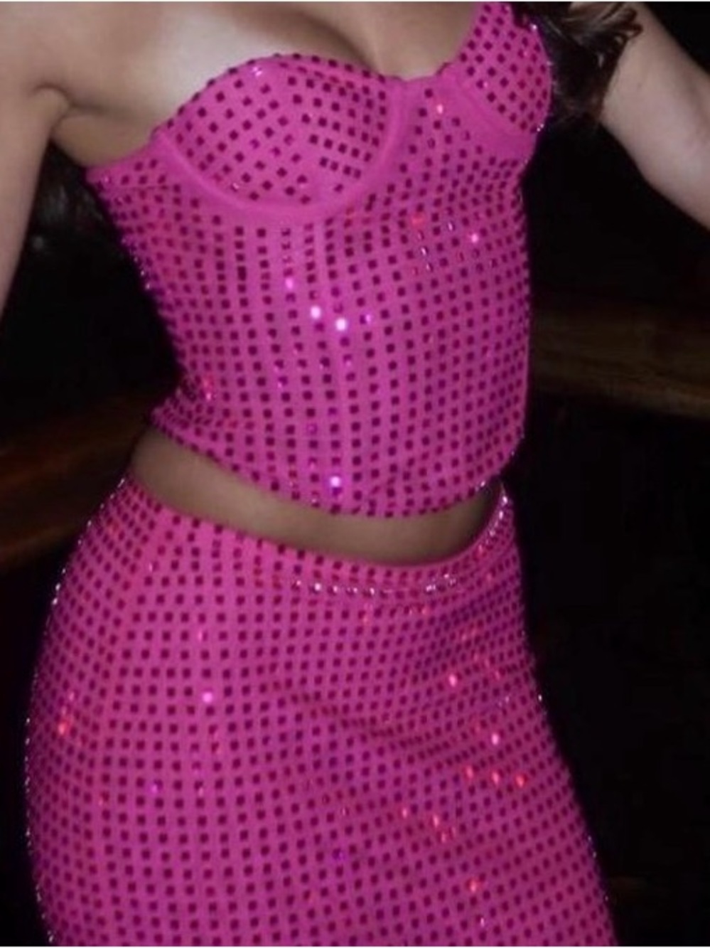 WHITE FOX Sequin Corset Top